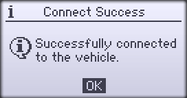 Vehicle Connect Success Screen